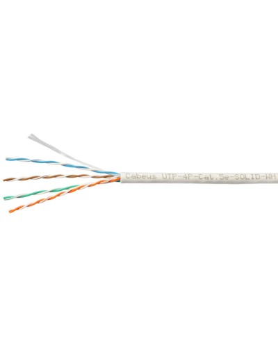 UTP-4P-Cat.5e-SOLID-WH-100 (7471c-5). Кабель «витая пара» (LAN) для структурированных систем связи. CABEUS в Хасавюрте