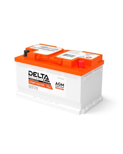 Delta START MASTER AGM 1270 (70 Ah). Аккумулятор автомобильный герметичный свинцово-кислотный. Delta в Хасавюрте