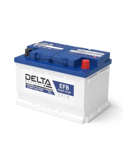 Delta START MASTER EFB 1275 (75 Ah). Аккумулятор автомобильный герметичный свинцово-кислотный. Delta в Хасавюрте