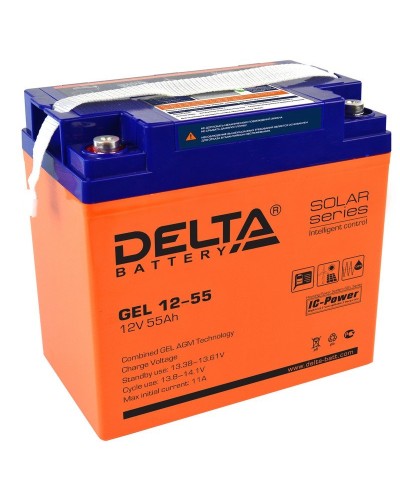 Delta GEL 12-55. Аккумулятор герметичный свинцово-кислотный. Delta в Хасавюрте