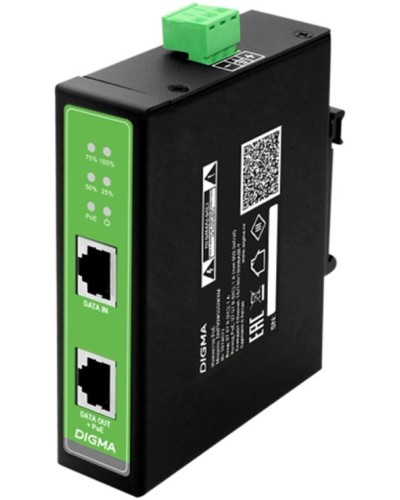 DNP30W48GDXM 10/100/1000BASE-T 30Вт 37-57В(DC). Инжектор PoE. Digma в Хасавюрте