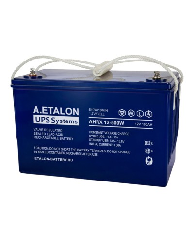 A.ETALON AHRX 12-500W (100). Аккумулятор герметичный свинцово-кислотный. ETALON в Хасавюрте