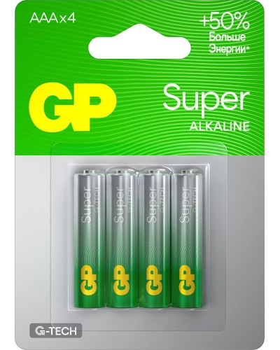 GP Super Alkaline 15A AA (GP 15AA21-2CRSBC4), упак. 4 шт. БЛИСТЕР. Алкалиновые батарейки. GP Batteries в Хасавюрте