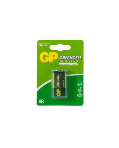 GP GreenCell 9V Крона (GP 1604GLF-2CR1), БЛИСТЕР. Солевая батарейка. GP Batteries в Хасавюрте