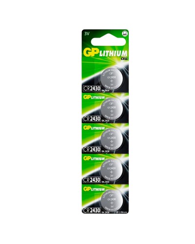 GP Lithium CR2430 (GP CR2430-2C5 100/1000), упак. 5 шт. БЛИСТЕР. Литиевые дисковые батарейки. GP Batteries в Хасавюрте