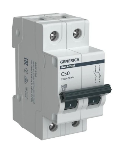 GENERICA ВА47-29М 2P C 50А 4,5кА (MVA21-2-050-C-G). Автоматический выключатель. IEK в Хасавюрте