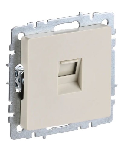 Розетка RJ45 РК10-БрКр кат.5E бежевый BRITE (BR-K10-1-K10). Розетка компьютерная. IEK в Хасавюрте