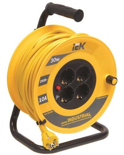 УК50 4 места, 50м (WKP15-16-04-50). Удлинитель на катушке Industrial. IEK в Хасавюрте