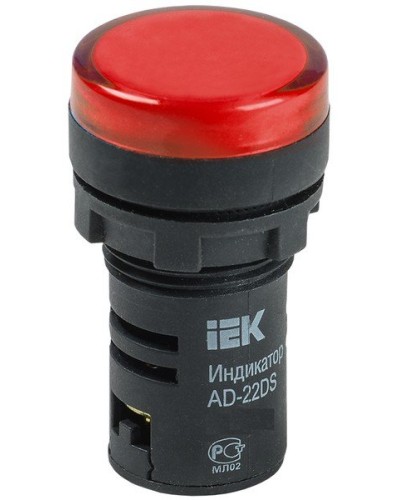 Лампа AD22DS (LED) матрица D22мм красный 24В AC/DC (BLS10-ADDS-024-K04). Светосигнальный индикатор. IEK в Хасавюрте