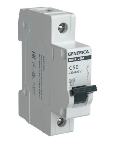 GENERICA ВА47-29М 1P C 50А 4,5кА (MVA21-1-050-C-G). Автоматический выключатель. IEK в Хасавюрте