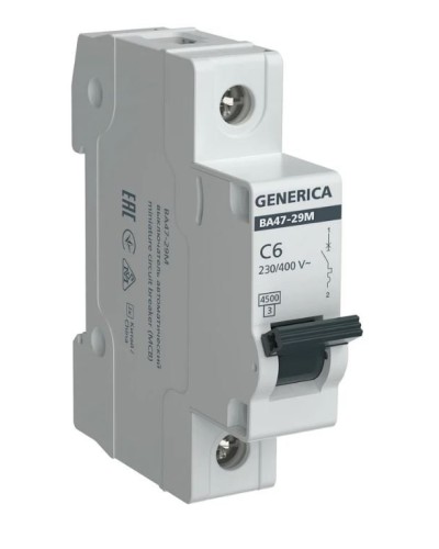 GENERICA ВА47-29М 1P C 6А 4,5кА (MVA21-1-006-C-G). Автоматический выключатель. IEK в Хасавюрте