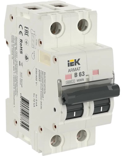 M06N 2P B 63А 6кА ARMAT (AR-M06N-2-B063). Автоматический выключатель. IEK в Хасавюрте