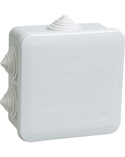 Коробка распаячная КМ41255 100х100х50 открытой проводки IP44 6 гермовводов серая (UKOZ11-100-100-050-K41-44). Коробка распаячная безгалогенная (HF) с защелкивающейся крышкой. IEK в Хасавюрте