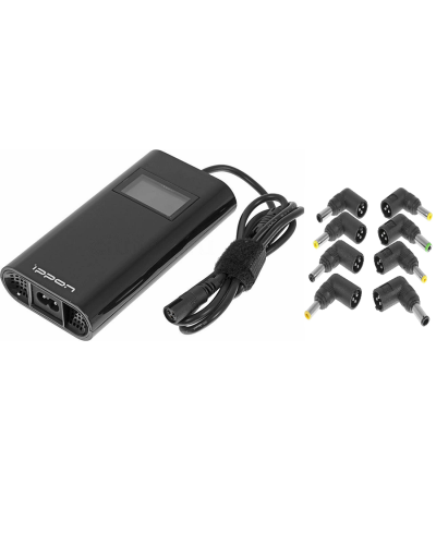 Блок питания Ippon D90U автоматический 90W 15V-19.5V 8-connectors 4.5A 1xUSB 2.1A, LCD индикатор (654527). Блок питания. Ippon в Хасавюрте