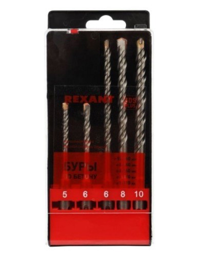 Набор буров, бетон 5-6х110, 6-8-10х160 мм, 5 шт, SDS PLUS Kranz (KR-91-0406): Аксессуар для электроинструмента в Хасавюрте