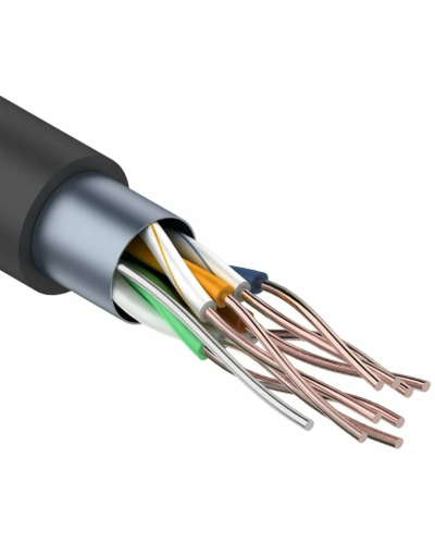 F/UTP, CAT 5e, PE, 4PR, 24AWG, OUTDOOR, SOLID, черный, 305м REXANT (01-0146-1). Кабель «витая пара» (LAN) для структурированных систем связи. Rexant в Хасавюрте