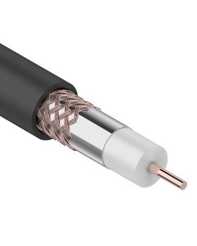 RG-6U+Cu, 75 Ом, Cu/Al/Cu, 64%, 100м. OUTDOOR REXANT (01-2222). Кабель коаксиальный радиочастотный. Rexant в Хасавюрте