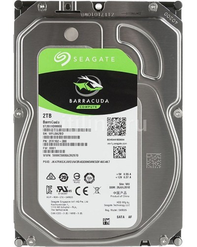 HDD 2000 GB (2 TB) SATA-III Barracuda (ST2000DM008). Жесткий диск (HDD) для видеонаблюдения. Seagate в Хасавюрте