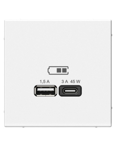 ArtGallery розетка USB тип-A+C 45Вт, скрытой установки, механизм, белый (GAL000129). Розетка USB. Systeme Electric в Хасавюрте