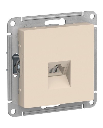 AtlasDesign розетка RJ45, кат. 5Е, 1-местная, скрытой установки, механизм, бежевый (ATN000283). Розетка компьютерная. Systeme Electric в Хасавюрте