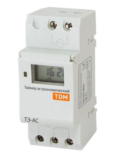 ТЭ-АС-1мин/24ч-8on/off-16А-DIN (астрономический) TDM (SQ1503-0023). Таймер электронный. TDM ЕLECTRIC в Хасавюрте
