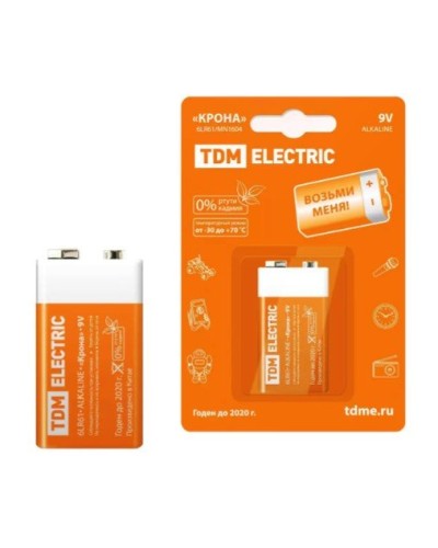 6LR61 Крона 9V BP-1 TDM (SQ1702-0013). Элемент питания. TDM ЕLECTRIC в Хасавюрте