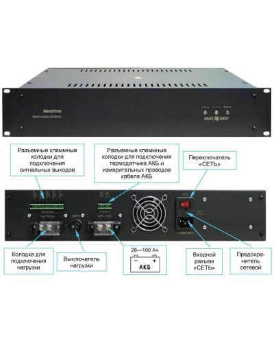 SKAT -V.12DC-18 RACK (СКАТ ИБП-12/18-RACK) (2145). Источник вторичного электропитания резервированный. Бастион в Хасавюрте