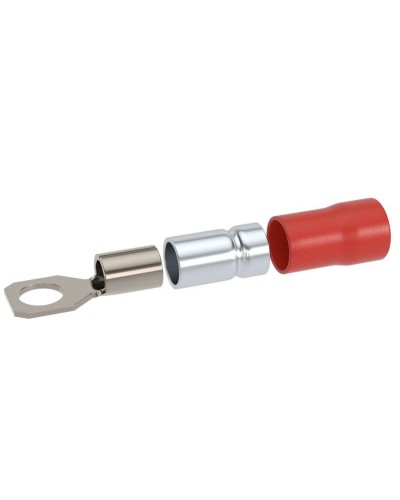 Наконечник НКИ 0,25-1,5 М5 (D5,3мм) с отверстием под винт (100 шт) (2A5P-DS-PVC). Наконечник с отверстием под винт и изолированным фланцем ПВХ, двойная гильза. ДКС в Хасавюрте
