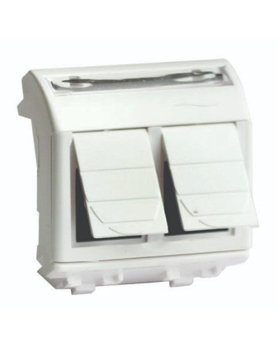 Розетка RJ-45 Brava 2 модуля слоновая кость (75656S): Розетка компьютерная с двумя разъёмами в Хасавюрте