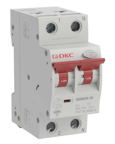 YON max MDR, 1P+N, 30mA, 20A, 6kA, А (MDR63N-1N2C20-A). Автоматический выключатель дифференциального тока. ДКС в Хасавюрте