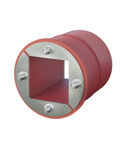 Проходка круглая, нержавеющая, D150х70 мм с проемом 90х90 мм (DXF3125): Проходка круглая, нержавеющая, с проёмом в Хасавюрте