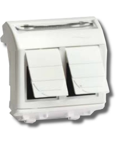 Розетка RJ-45 Brava 2 модуля белая (76459B): Розетка компьютерная с двумя разъёмами в Хасавюрте