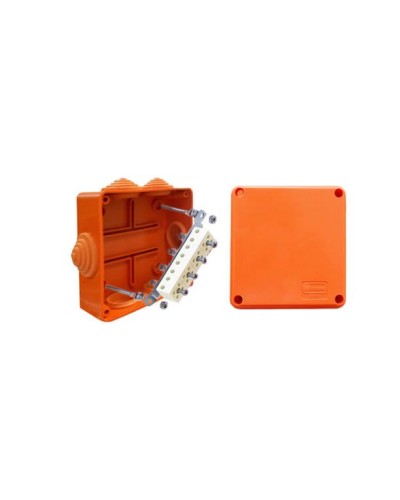 Коробка JBS100 100х100х55, 6 вых., 5P (0,15…4мм²) (43227HF). Коробка монтажная, огнестойкая, без галогена. Экопласт в Хасавюрте